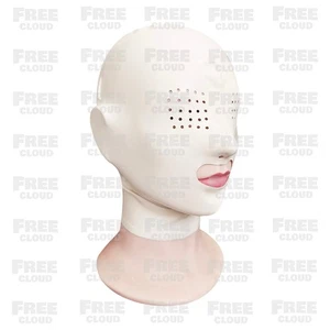 Máscara de goma unisex de látex con capucha ojos de malla con cremallera trasera Juegos con disfraces Ropa de club fetiche - Imagen 1 de 6