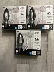 (3) (3-Pks) Feit Electric B10 E12 LED Light Bulb CTC60935CAWFHD3 MSRP$13.50 Each - Picture 1 of 5