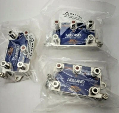 LOT OF 3, Holland Electronics MSAT-4 MoCA 4-Way Splitter DIRECTV Approved - Image 1 of 4