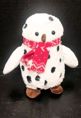 Spotted Snow Owl Plush 8" Red Winter Scarf Animal Adventure Target Holiday  - Image 1 of 4