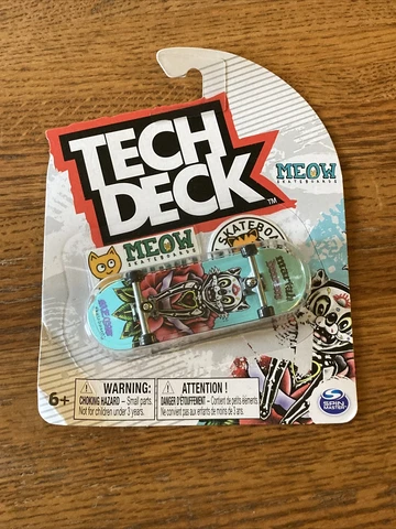 Tech Deck Meow Skateboards Ultra Rare Skeleton Cat Fingerboard NIB Cover