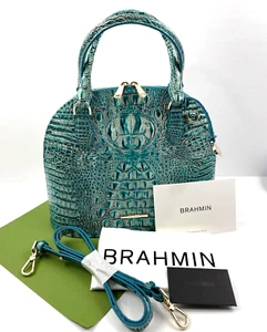 Cartera Cartera Brahmin Georgina Mineral Azul Melbourne Cuero Cúpula Nueva con Etiquetas Nueva - Imagen 1 de 9
