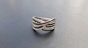 Black And White Diamond Solid 925 Sterling Silver Ring RSG 359 - Picture 1 of 6