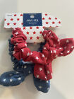 NWT Pack of 2 Patriotic 4th of July Red & Blue Hair Ties Scrunchies Bow Stars 
