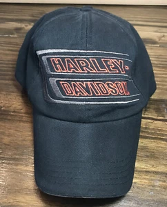 Harley-Davidson Embroidered Black Hat Cap OSFM Strap Back Genuine Motor Clothes - Picture 1 of 6