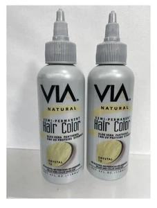 (2) Blonde Via Natural 10 Crystal Semi-Permanent Hair Color No Alcohol/Peroxide - Picture 1 of 3