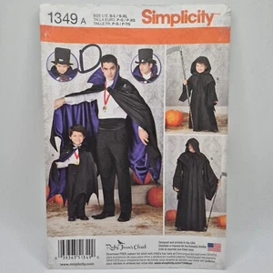 Simplicity 1349 Adult/Teen/Child Sz S-L/S-XL Costume Cape Sewing Pattern UNCUT - Picture 1 of 6