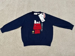 PEANUTS x UNIQLO KIDS SNOOPY CREW NECK SWEATER BRAND NEW! - Picture 1 of 6
