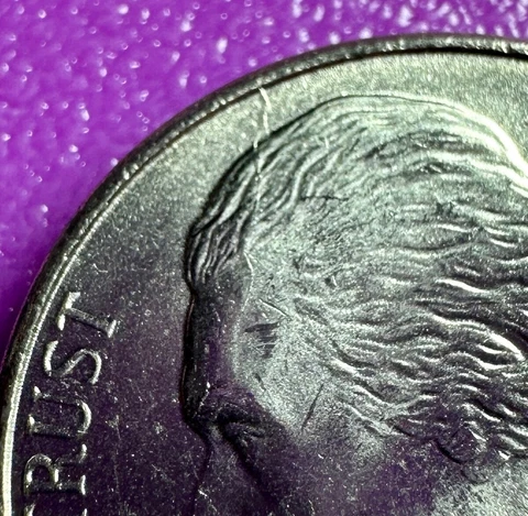 2004 D 5c Handshake Uncirculated Die Crack Error from Rim to Hairline  (1L) Cover