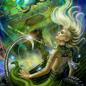 "Estampado de ciencia ficción ""Kat Cover Art"" de la Liga de Eder" - Imagen 1 de 6