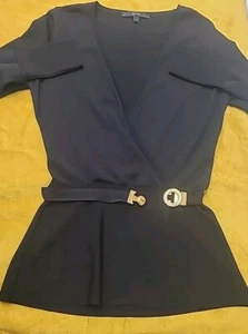 Tolle Gucci schwarze Wolle Wickel Stil Gürtel Größe Small Stretch Pullover Bluse - Bild 1 von 9