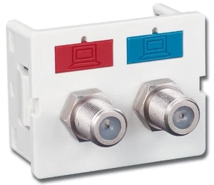 SIEMON CT COUPLER, FLAT, DOUBLE, BNC WHITE, P/N: CT-BA-BA-02 - Picture 1 of 3