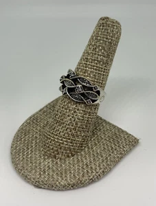 Andrea Candela 18k Gold Sterling Silver Cable Diamond Wide Band Ring ACR275/09 - Picture 1 of 5
