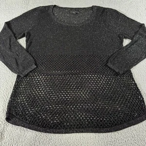 Rock & Republic Long Sleeve Shirt Black Women's Size Extra Large Womens Mesh Fit - Picture 1 of 5