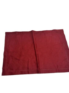 Pottery Barn Burgundy Red Linen Dinner Table Placemat Single New - Picture 1 of 3
