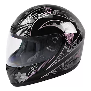 DOT Adult Women Pink Butterfly Full Face Motorbike Sport Race Helmet S M L XL - Picture 1 of 11