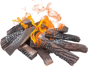 Gas Fireplace Logs,10Pcs Large Faux Firepit Logs, Decorative Ceramic Firewood Lo - Picture 1 of 8