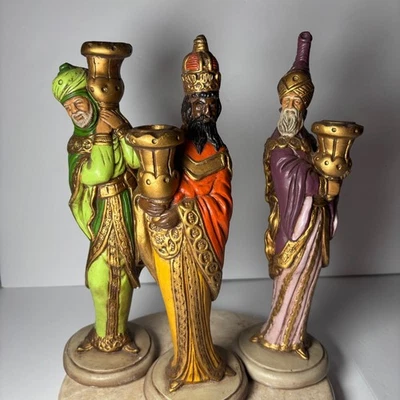 Conjunto De Colección De Figuras De Belén De Reyes Magos Candelabros Decoración De Navidad Cerámica Foto 1 de 4