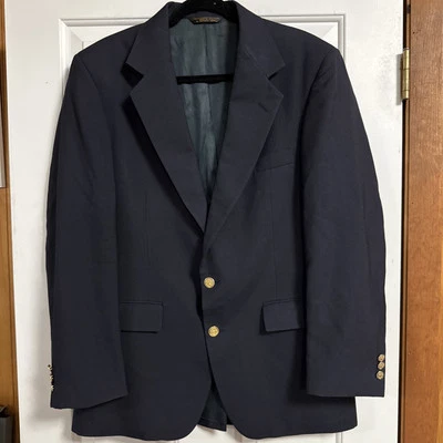 Botany 500 Men's Sport Coat Blazer Two Button Navy Blue Size 39R Single Breasted - Image 1 of 4