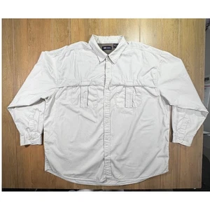 Camisa utilitaria Faded Glory para hombre 2XL caqui manga larga con botones bolsillos - Imagen 1 de 7