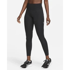 NWT Nike Fast Women's Medium Mid-Rise 7/8 Graphic Leggings w/Pockets FB4656-010 - Picture 1 of 6