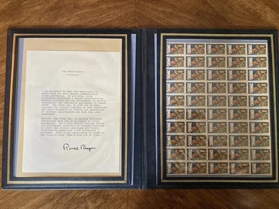 First Day Issue McGruff Stamps With Ronald Reagan Signed Letter Commemorating It - Image 1 of 4