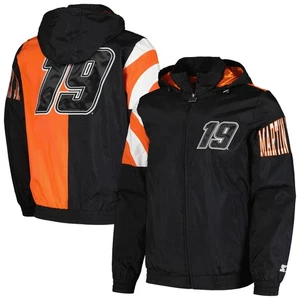 Men's Starter Black Martin Truex Jr Red Zone Full-Zip Jacket - Picture 1 of 3
