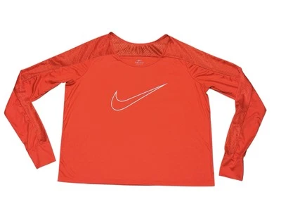 Nike Dri-Fit Logo Long Sleeve Running Top Red Women’s Size Large XL - Image 1 of 4
