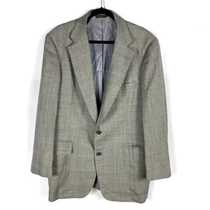 Paul Stuart Classic Plaid Blazer Gray 2-Button Wool Sport Coat Sz 44 - Picture 1 of 12
