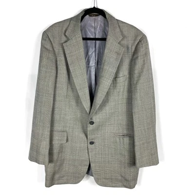 Paul Stuart Classic Plaid Blazer Gray 2-Button Wool Sport Coat Sz 44 - Image 1 of 4