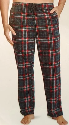 Lucky Brand Men's Sleep Fleece Pant, Green Plaid XS Cloud Soft - Image 1 of 4