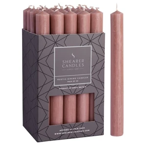 Shearer Candles Dusky Pink Dinner Candles 8 Inch Unscented 20 Pack - Picture 1 of 19