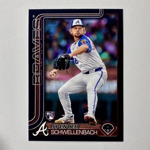 2025 Topps Series 1 Black Parallel RC Spencer Schwellenbach /74 Atlanta Braves - Picture 1 of 3
