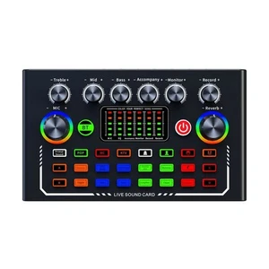 F009 Audio Mixer Live Carte Son avec Effets de Mixage DJ et Équipement de S9739 - Afbeelding 1 van 10
