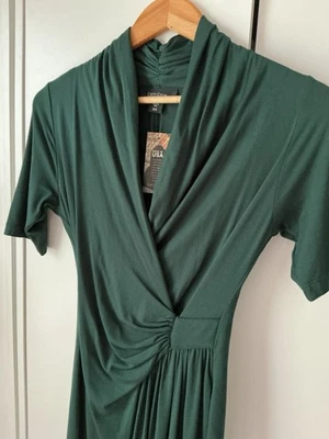 Karen Kane Cascade Wrap Dress Green Stretch Knit XS NWT - Image 1 of 4