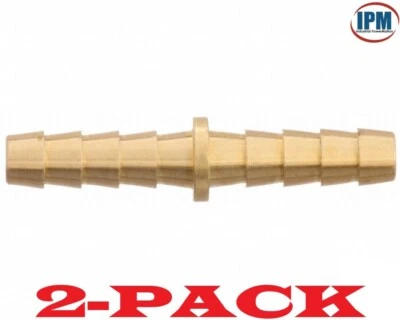 2-PACK! 1/8" Barb x 1/8" Barb Brass Hose Mender Splicer HMB02-02 (IPM) NEW! - Image 1 of 4