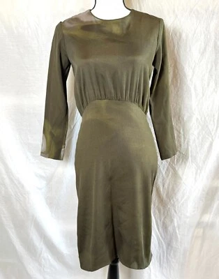 Vestido Trofeo Cynthia Rowley Seda Ombré Olive Spark Para Mujer Talla 4 De Colección Años 40 Nuevo con Etiquetas Foto 1 de 4