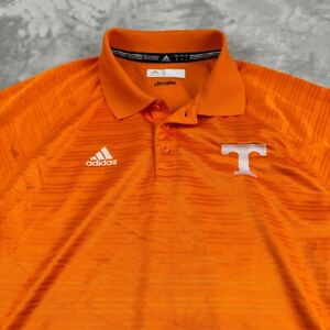 Tennessee Volunteers Shirt Mens Large Orange Striped Adidas Climalite Golf