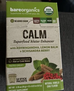 BareOrganics On-The-Go 5ct Calm Blend (Superfood Water Enhancer) ASK EXPIRATION - Picture 1 of 4