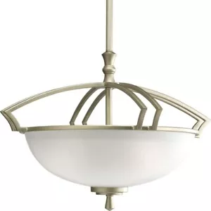 Progress Lighting P3349-117 Platinum 3-Light Semi-Flush Etched Mist Glass Shade - Picture 1 of 2