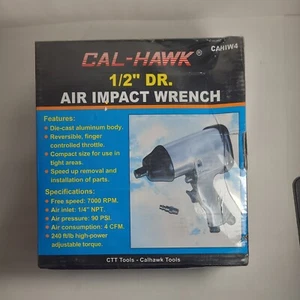 Cal-Hawk CAHIW4 1/2" DR. Air Impact Wrench 240 ft/lb 7000 RPM. 90 PSI 1/4" NPT. - Picture 1 of 3