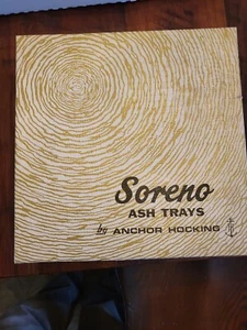 Vintage Anchor Hocking Set of 3 MCM Soreno Amber Nesting Ashtrays in box - Picture 1 of 2
