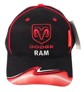 Checkered Flag Sports Nike Dodge Ram Black Red Strapback Hat Cap Nike NWT - Picture 1 of 11