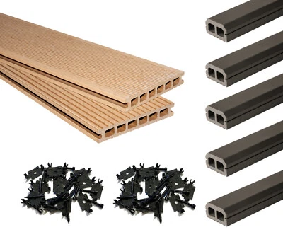 25 m² WPC Komplettbausatz PREMIUM Terrassendielen Sand Komplettset Holz BPC - Bild 1 von 4