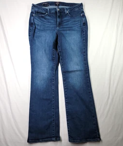 NYDJ Jeans Women's Size 10 Barbara Bootcut Lift Tuck Tech Blue Dark Wash - Picture 1 of 21