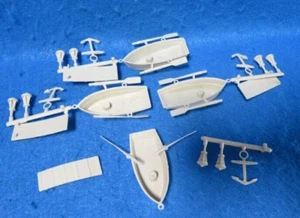 MPC Pirate Row Boats, Oars, Anchors, Planks X 4 (54MM) - Picture 1 of 3