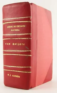 El Ingenioso Hidalgo Don Quijote Quixote 1951 2-Vols-in-1 Red Leather Cervantes - Imagen 1 de 8