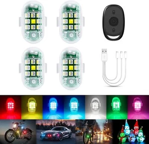 4x LED Warnblitz Lichter Fernbedienung Antikollisions Lampe für Drohne RC - Bild 1 von 16