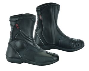 MCW Gear Black Leather Motorcycle Motorbike Waterproof Race Boots Winter New