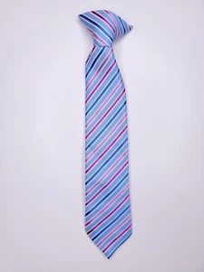  Boys Formal Necktie 11"Lx2.25"W Blue/Pink Neck Tie Kids - Picture 1 of 4